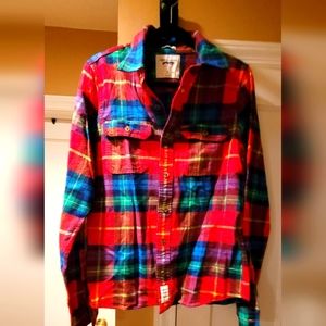 NWOT ABERCROMBIE & FITCH Men's Designer Plaid Shirt